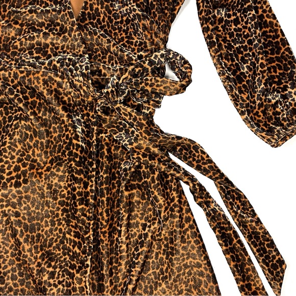 J. Crew Velvet Leopard Wrap Dress - Picture 5 of 12
